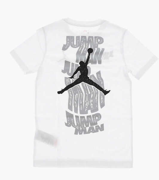 Tricouri Nike Air Jordan Printed Wavy Motion Jumpman Crew-Neck T-Shirt White Baieti (BM 15218746) 3