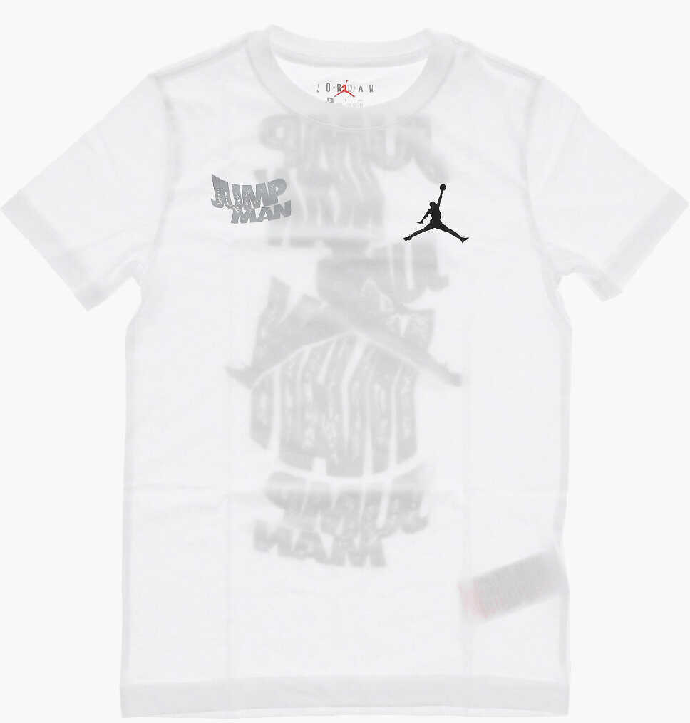 Tricouri Nike Air Jordan Printed Wavy Motion Jumpman Crew-Neck T-Shirt White Baieti (BM 15218746) 1