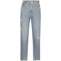 Blugi 'Amber' Light Blue Jeans With Rips In Cotton Denim Woman Femei