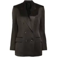 Geci Tom Ford Silk And Wool Twill Double Breasted Jacket Clothing Femei