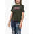DSQUARED2 Distressed T-Shirt With Logo Print Military Green