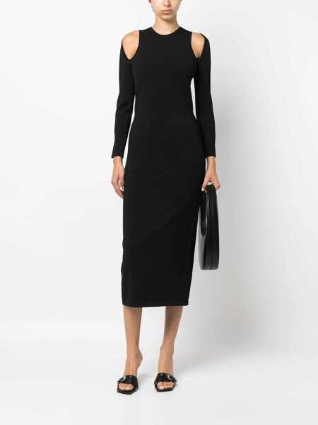 Rochii lungi DSQUARED2 Stretch Fabric Sheath Dress With Cut-Out Details Black Femei (BM 15231700) 2