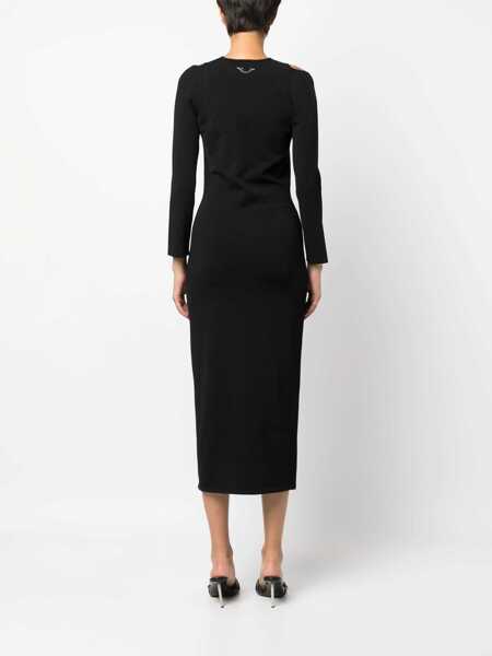 Rochii lungi DSQUARED2 Stretch Fabric Sheath Dress With Cut-Out Details Black Femei (BM 15231700) 4