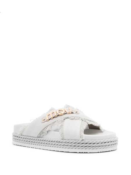 Sandale Mou Mou Crisscross Slipper-Mule WHITE Femei (BM 15241792) 2
