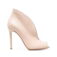 Bocanci Gianvito Rossi Open Toe Leather Heel Ankle Boots Femei