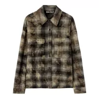 Camasi Palm Angels Curved Logo Check Shirt L/S Clothing Barbati