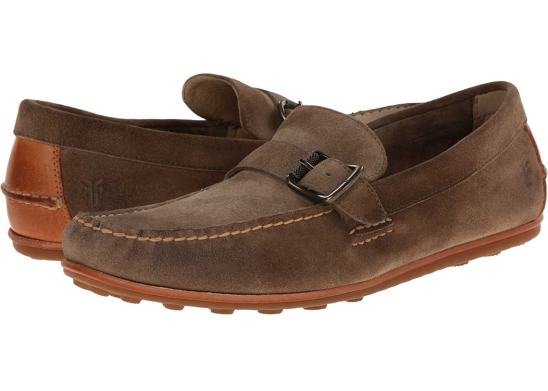 Mocasin Frye Harris Buckle Grey Oiled Suede
