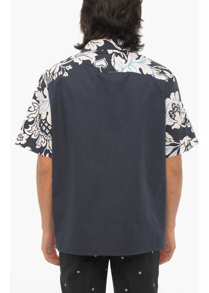 Camasi casual Neil Barrett Short Sleeved Loose Fit Hawaiian Bolts Shirt Blue Barbati (BM 15249028) 2