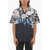 Neil Barrett Short Sleeved Loose Fit Hawaiian Bolts Shirt Blue