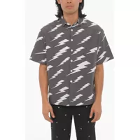 Camasi casual All Over Thunderbolt Printed Boxy Fit Shirt Barbati