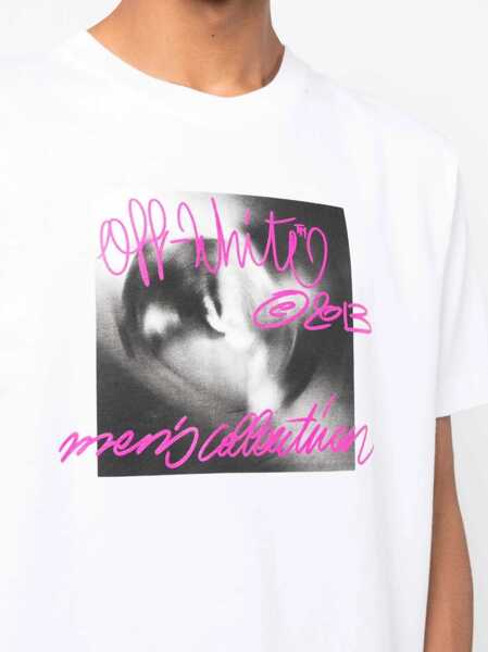 Tricouri Off-White Cotton Tornato Crew-Neck T-Shirt With Print White Barbati (BM 15249040) 5