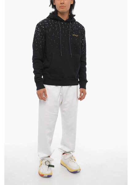 Bluze de trening Off-White Brushed Cotton Hoodie With Jewels Black Barbati (BM 15249046) 4