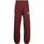 Off-White Brushed Cotton Joggers With Drawstring Waist Burgundy