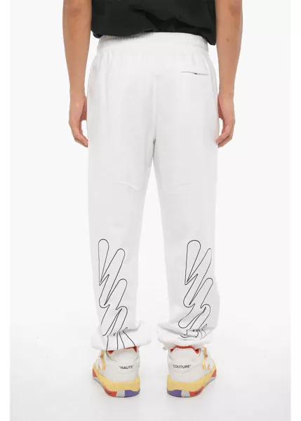 Pantaloni de trening Off-White Seasonal Brushed Cotton Joggers With Contrasting Details White Barbati (BM 15249058) 2