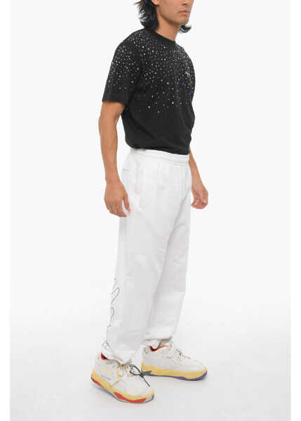Pantaloni de trening Off-White Seasonal Brushed Cotton Joggers With Contrasting Details White Barbati (BM 15249058) 4