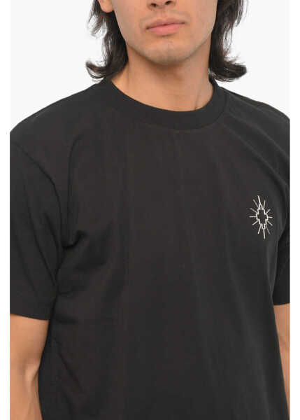 Tricouri Marcelo Burlon Solid Color Eclipse Cross Crew-Neck T-Shirt Black Barbati (BM 15249070) 3