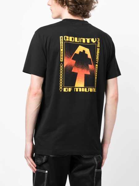 Tricouri Marcelo Burlon Cotton Crew-Neck T-Shirt Black Barbati (BM 15249073) 4