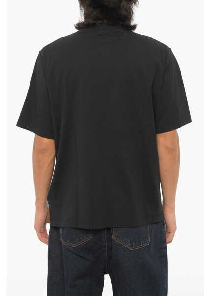 Tricouri Marcelo Burlon Solid Color Optical Cross Crew-Neck T-Shirt Black Barbati (BM 15249079) 2