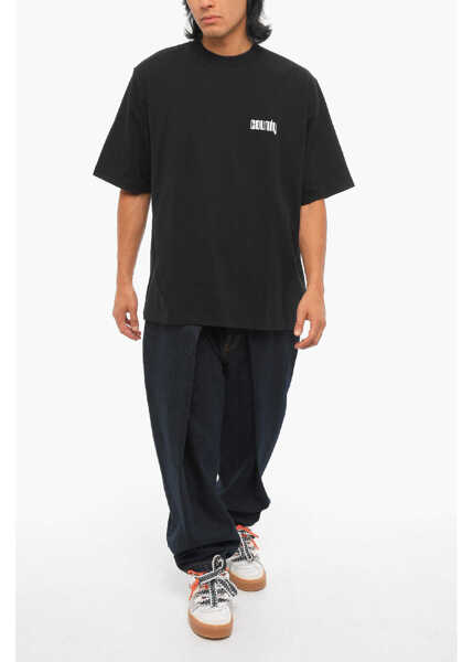 Tricouri Marcelo Burlon Printed Disco God Crew-Neck T-Shirt Black Barbati (BM 15249082) 4