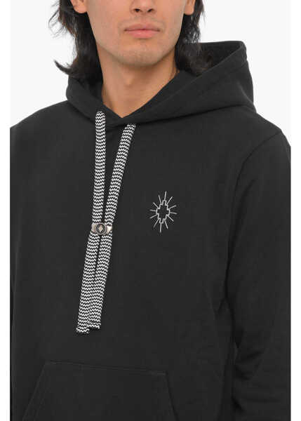 Bluze de trening Marcelo Burlon Cotton Eclipse Hoodie With Patch Pocket Black Barbati (BM 15249091) 3