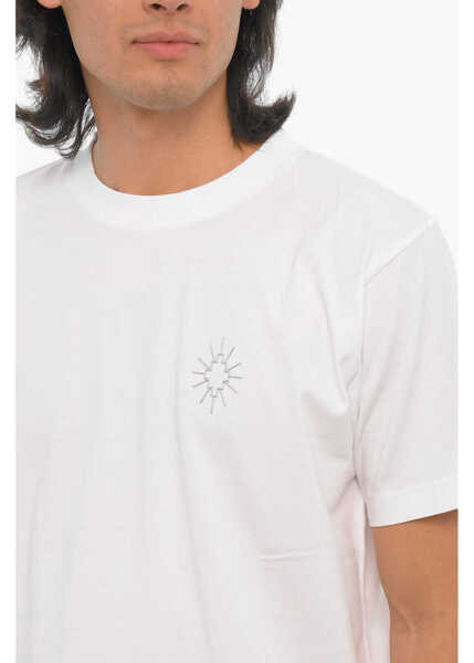 Tricouri Marcelo Burlon Solid Color Eclipse Cross Crew-Neck T-Shirt White Barbati (BM 15249316) 3