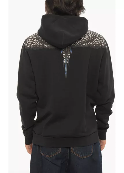 Bluze de trening Marcelo Burlon Regular Fit Grizzly Wings Hoodie Black Barbati (BM 15249328) 2