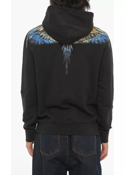 Bluze de trening Marcelo Burlon Brushed Cotton Lunar Wings Hoodie Black Barbati (BM 15249331) 2