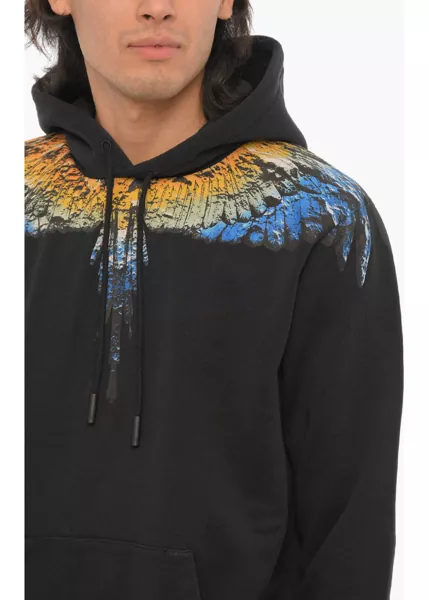 Bluze de trening Marcelo Burlon Brushed Cotton Lunar Wings Hoodie Black Barbati (BM 15249331) 3