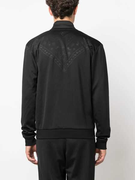 Bluze de trening Marcelo Burlon Bandana Motif Solid Color Sweatshirt With Zip Closure Black Barbati (BM 15249340) 4