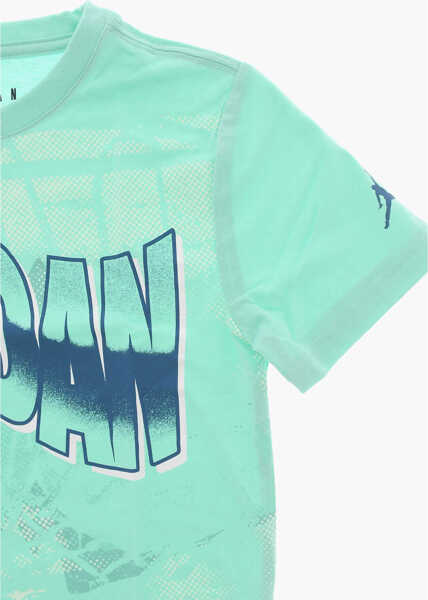 Tricouri Nike Air Jordan Cotton Blend T-Shirt With Maxi Frontal Print Green Baieti (BM 15249382) 2