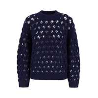 Topuri Isabel Marant 'Aurelia' Blue Crewneck Swerater In Perforated Wool Blend Woman