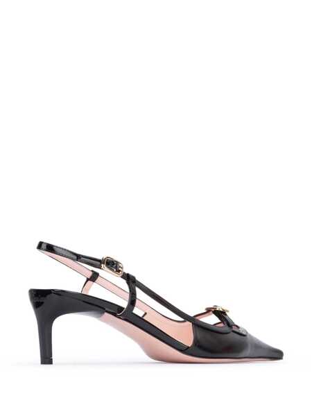 Pantofi cu toc Roger Vivier Roger Vivier Mini Buckle Leather Slingback Pumps Black Femei (BM 15255292) 3