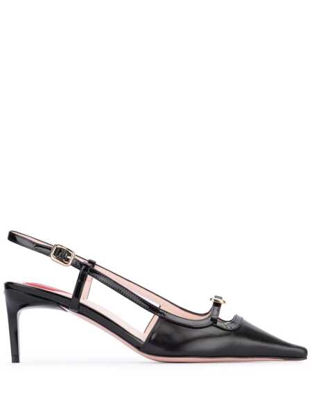 Pantofi cu toc Roger Vivier Roger Vivier Mini Buckle Leather Slingback Pumps Black Femei (BM 15255292) 1