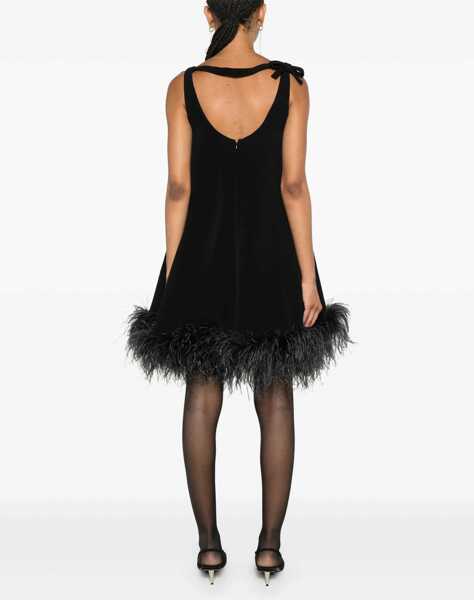 Rochii elegante Valentino Garavani Mini Dress With Feathers BLACK Femei (BM 15256873) 4