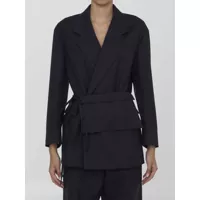 Geci Wool Jacket With Belt Femei