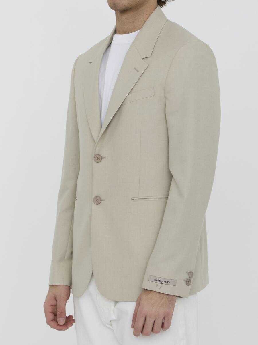 Geci Fendi Wool Jacket Beige Barbati (BM 15260806) 2