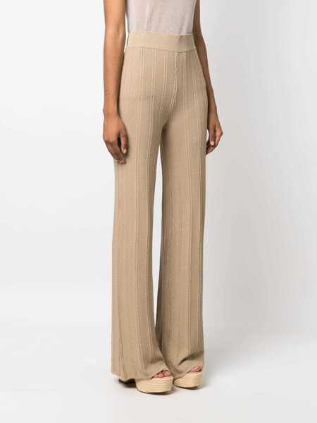 Pantaloni casual REMAIN Lurex Palazzo Pants Beige Femei (BM 15276259) 3