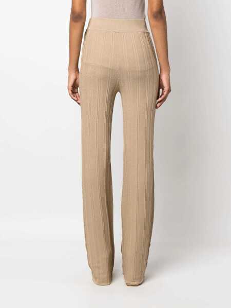 Pantaloni casual REMAIN Lurex Palazzo Pants Beige Femei (BM 15276259) 4