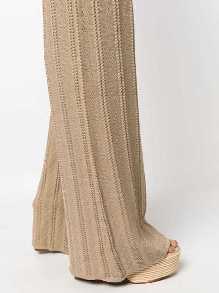 Pantaloni casual REMAIN Lurex Palazzo Pants Beige Femei (BM 15276259) 5