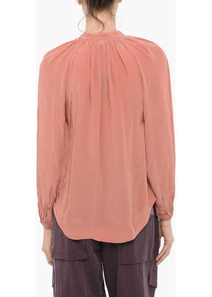 Camasi casual AllSaints Mandarin Collar Satin Hezzy Shirt Pink Femei (BM 15276286) 2