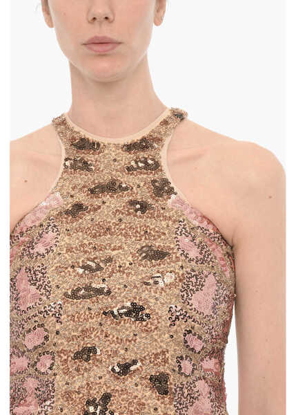 Rochii lungi AllSaints Sequined A-Line Dress Pink Femei (BM 15276298) 3