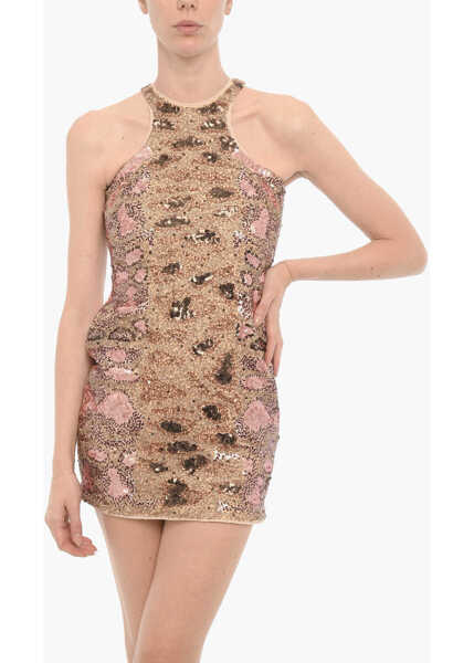 Rochii lungi AllSaints Sequined A-Line Dress Pink Femei (BM 15276298) 4
