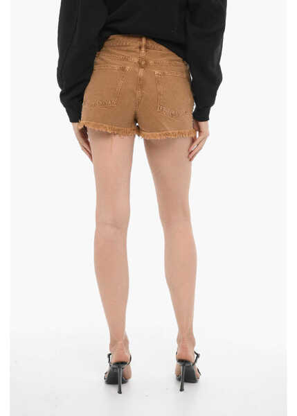 Pantaloni scurti AllSaints Frayed Hem Heidi Shorts With Studs Brown Femei (BM 15276313) 2