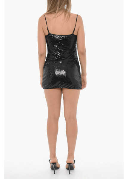 Rochii scurte AllSaints Sequined Haddi Mini Dress Black Femei (BM 15276466) 2