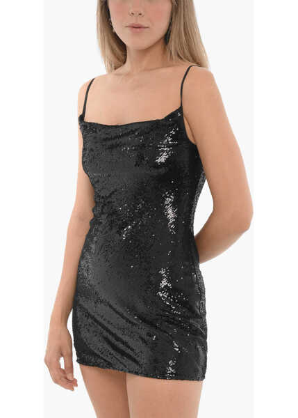 Rochii scurte AllSaints Sequined Haddi Mini Dress Black Femei (BM 15276466) 4