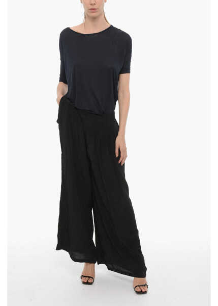 Pantaloni casual AllSaints Sheer Fabric Hezzy Pants With Drawstring Waist Black Femei (BM 15276487) 4