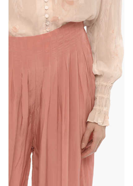 Pantaloni casual AllSaints Sheer Fabric Hezzy Pants With Drawstring Waist Pink Femei (BM 15276496) 3