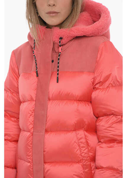 Geci de iarna UGG Nylon Shasta Down Jacket With Real Fur Details Red Femei (BM 15276505) 3