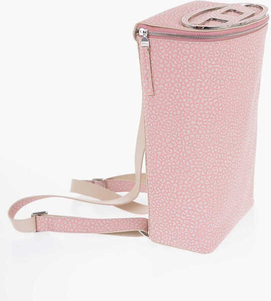 Rucsacuri Diesel Embossed Leather Backpack With Applicated Logo Pink Femei (BM 15276520) 2