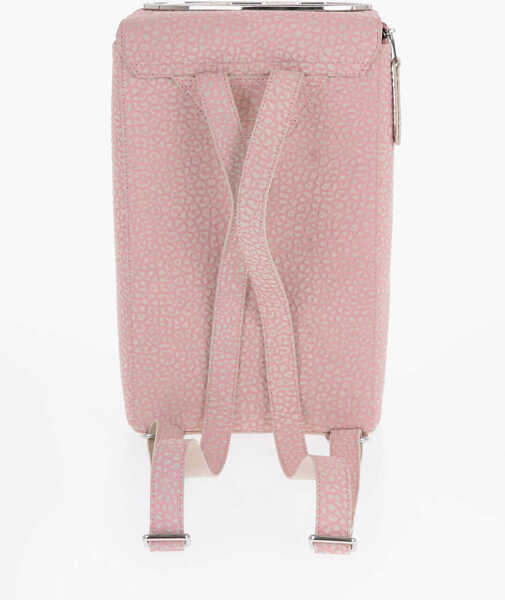 Rucsacuri Diesel Embossed Leather Backpack With Applicated Logo Pink Femei (BM 15276520) 3